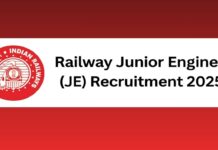 Railway Junior Engineer Recruitment